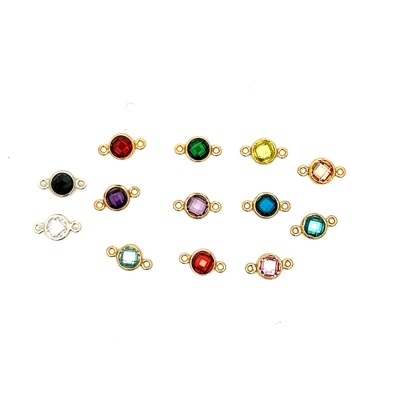 4mm CZ Birthstone Connector - Checkerboard