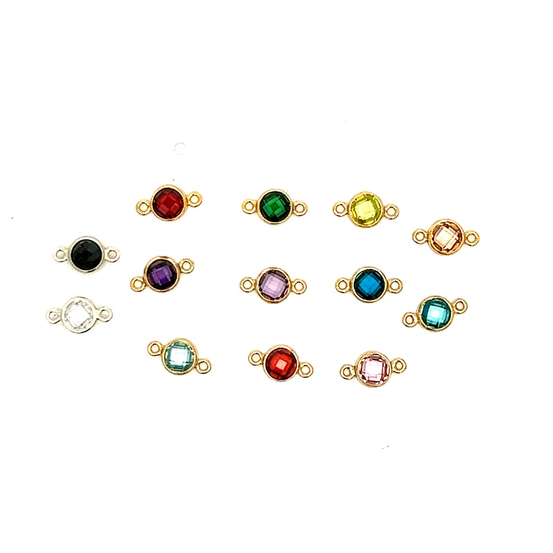 4mm CZ Birthstone Connector - Checkerboard (Pack of 3)