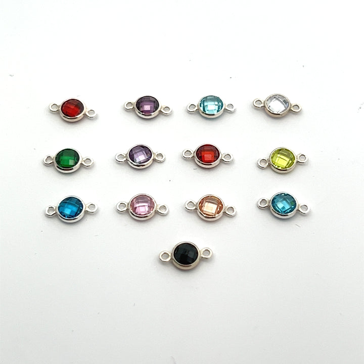CN29 - 4mm CZ Flatback Birthstone Connector
