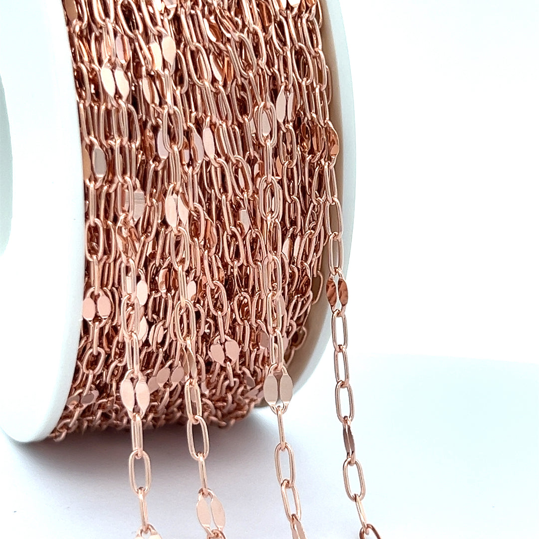 CX69L: 3.2mm Sequin + Paperclip (3+1) chain by the foot