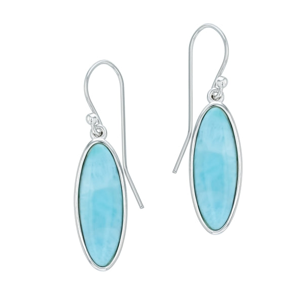 Oval Larimar Earrings