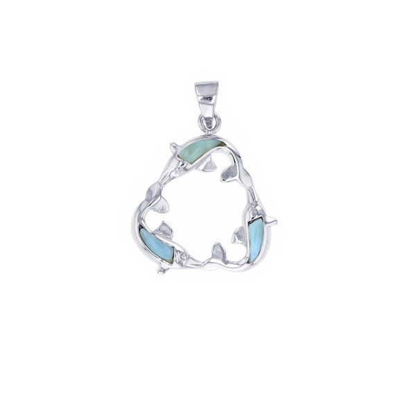 Larimar Triple Dolphin Pendant