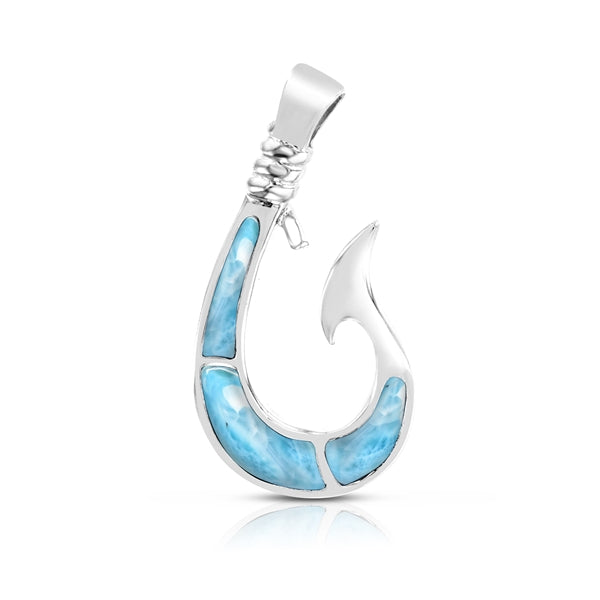 Larimar Fish Hook Pendant