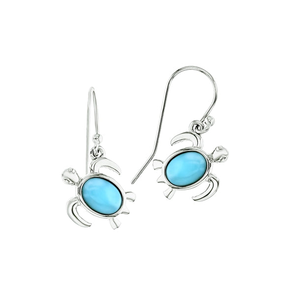 Larimar Turtle Earrings