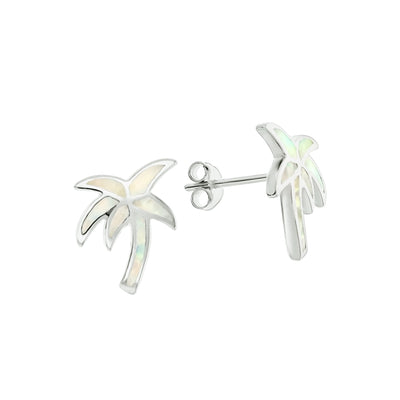 Palm Tree Opal Stud Earrings