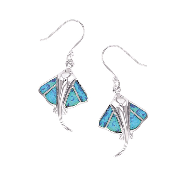 Stingray Blue Opal Earrings