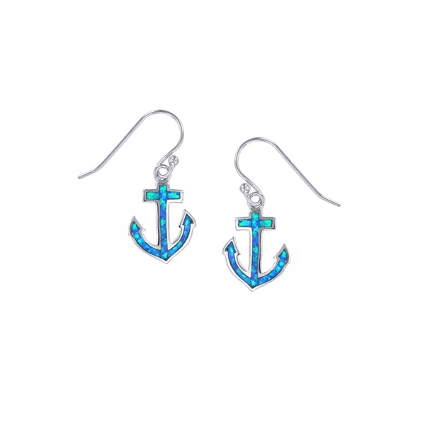 Anchor Blue Opal Earrings