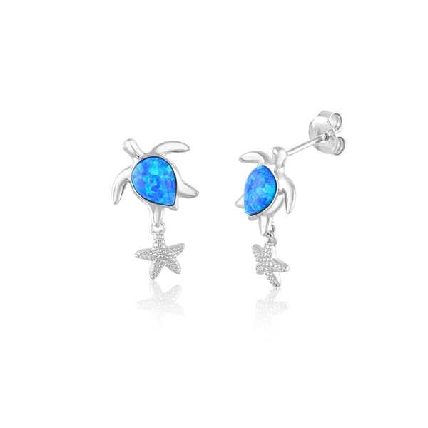 Turtle Star Opal Stud Earrings