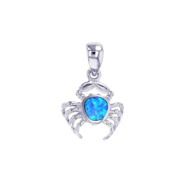 Crab Blue Opal Pendant