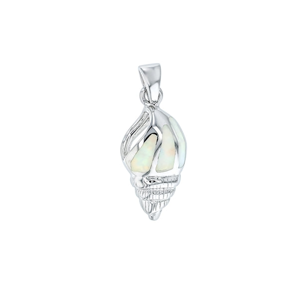 Conch Shell White Opal Pendant