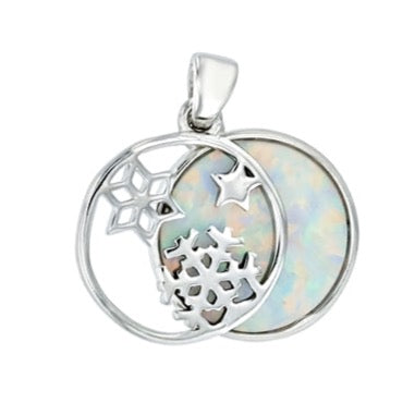 Snowflake White Opal Pendant