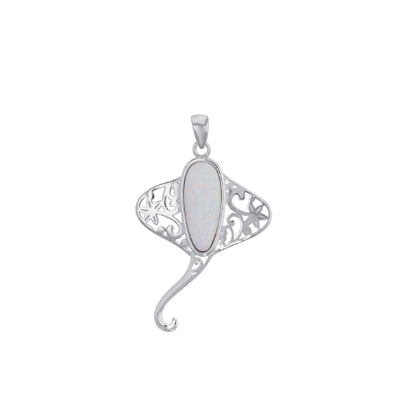 Stingray White Opal Pendant