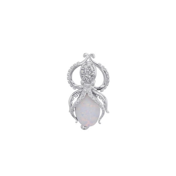 Octopus White Opal Pendant