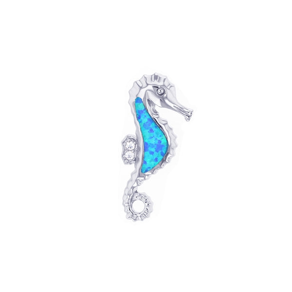 Seahorse Blue Opal Pendant