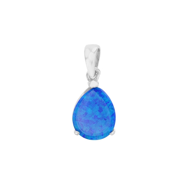 Teardrop Blue Opal Pendant