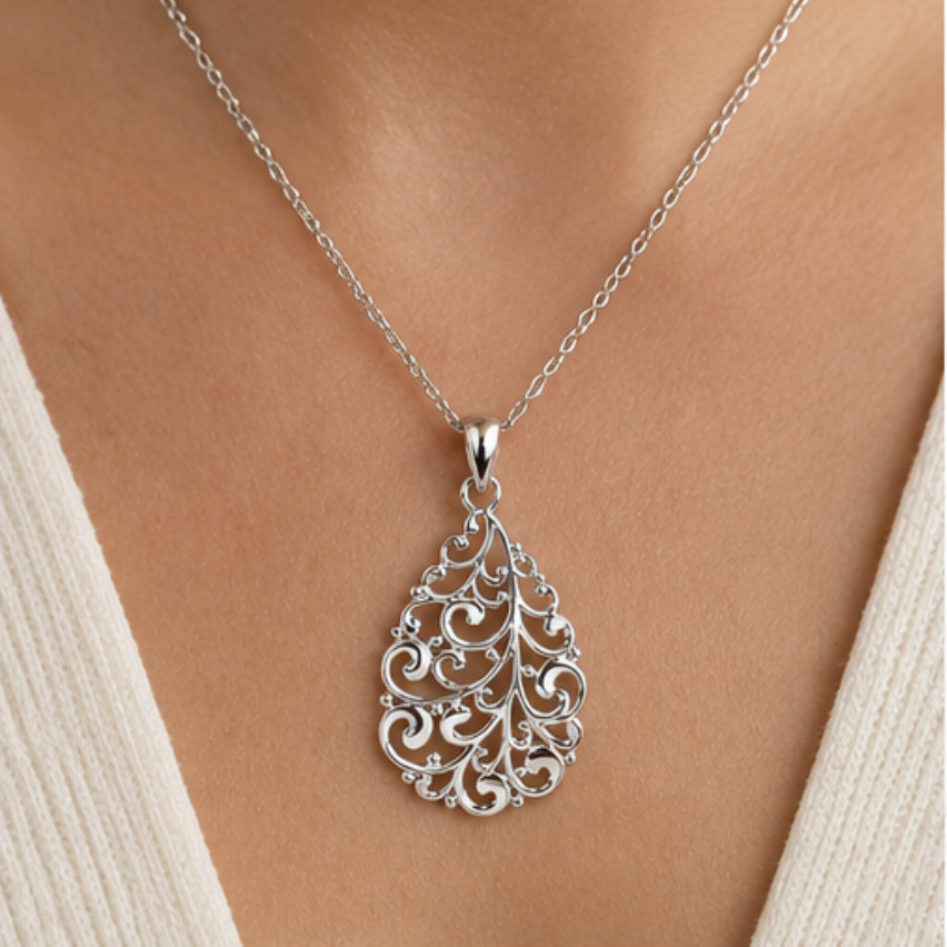 SPD1206 - Filigree Teardrop Pendant