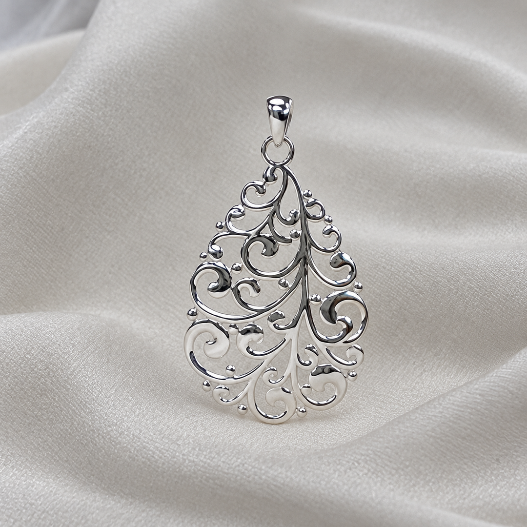 SPD1206 - Filigree Teardrop Pendant