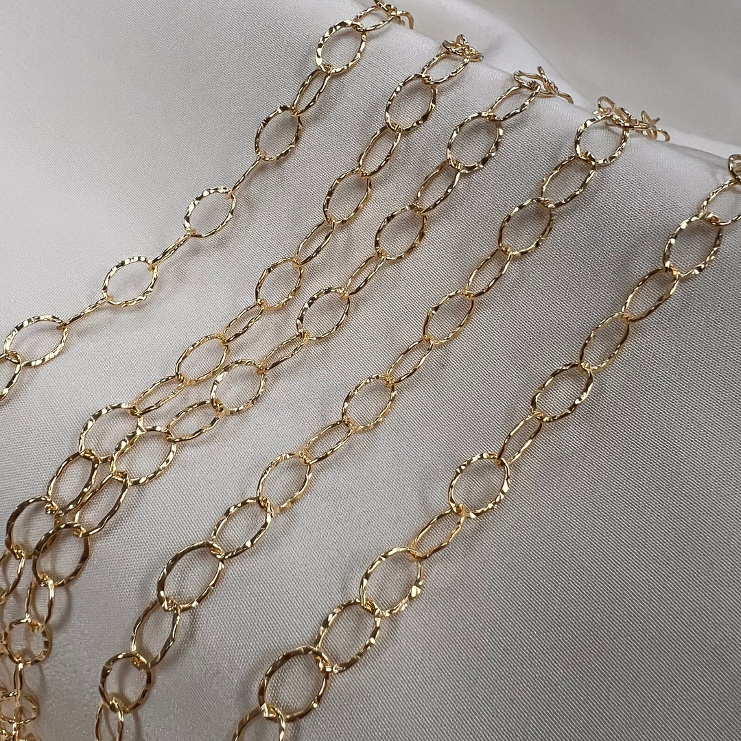 CX50: 5.8mm Hammered Oval chain by the foot
