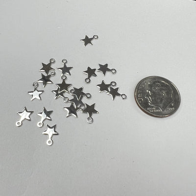 CH07 Star 5.5mm wide SS Charms (pack of 6)