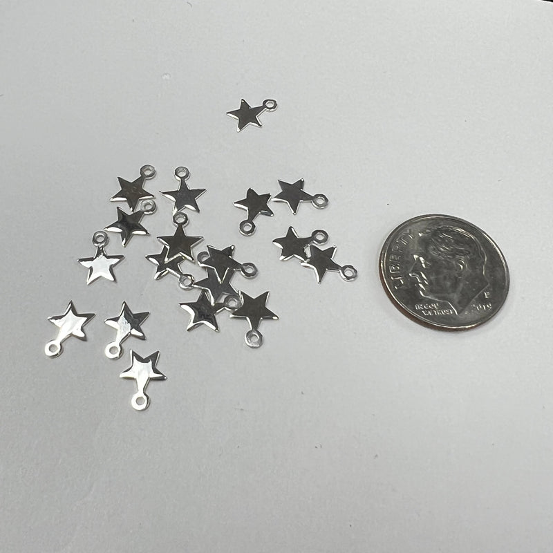 CH07 Star 5.5mm wide SS Charms (pack of 6)