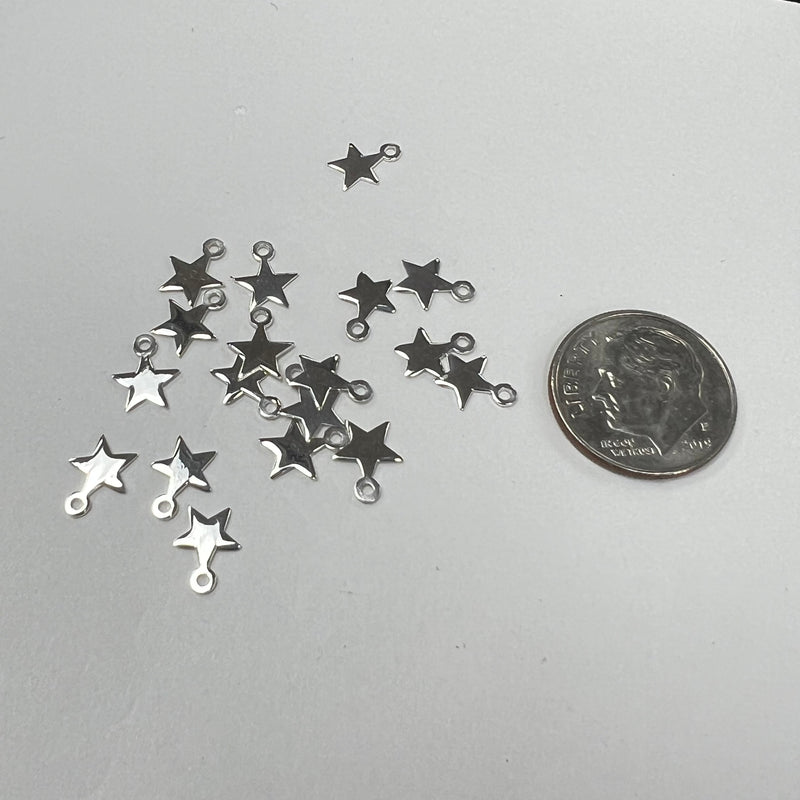 CH-07 Star 5.5mm wide SS Charms (pack of 6)