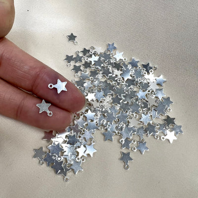 CH-08 Star 6.5mm wide SS Charms (Pack of 6)
