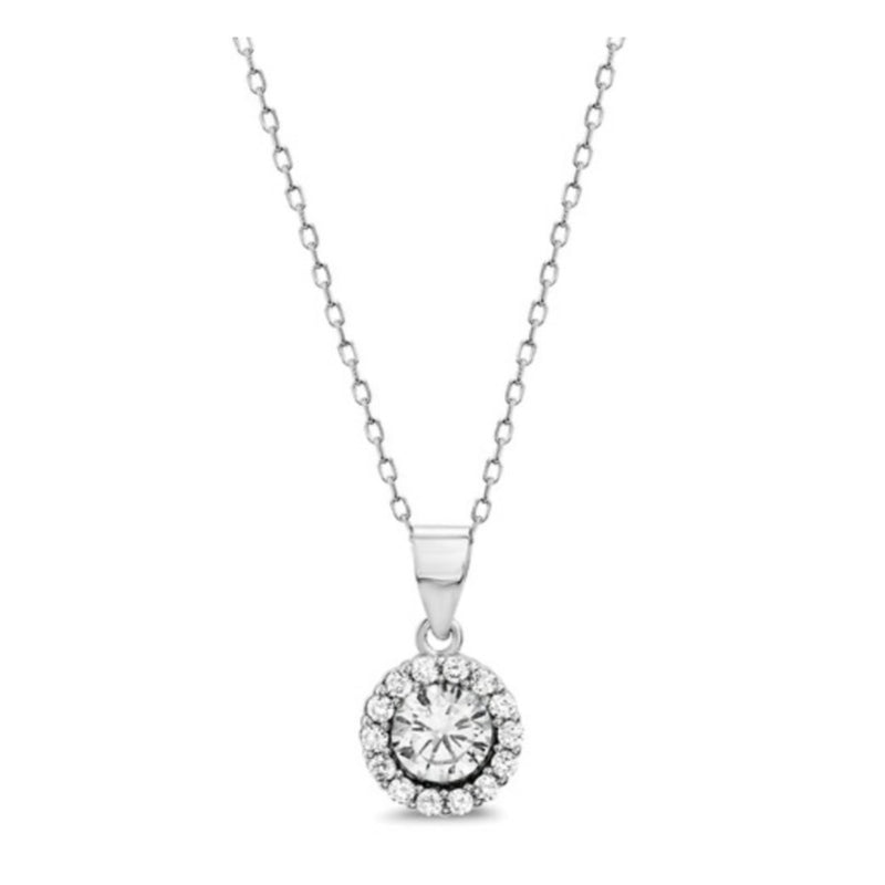 Cz Halo Necklace