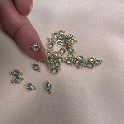 4mm CZ Birthstone Connector - Checkerboard