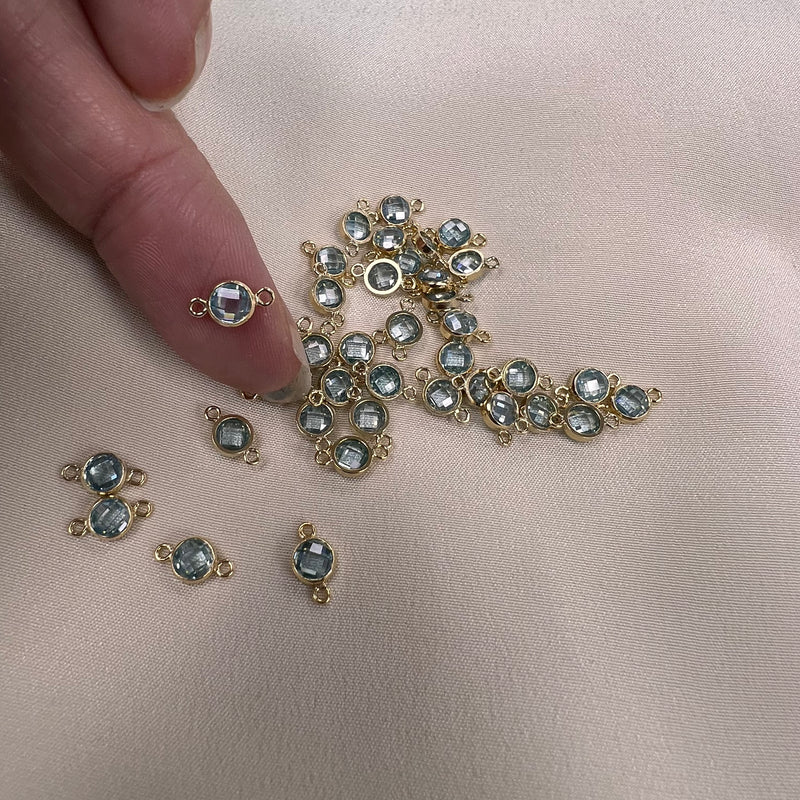4mm CZ Birthstone Connector - Checkerboard