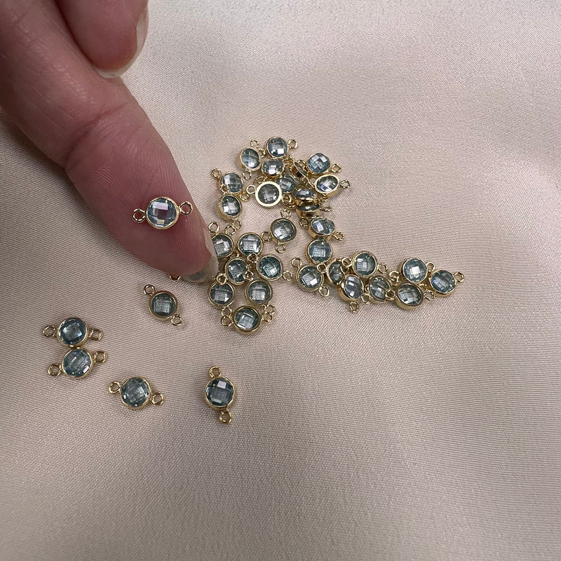 4mm CZ Birthstone Connector - Checkerboard (Pack of 3)
