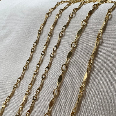 Dapped Bar (Marquis)- 1.5mm x 8.5mm - Chain By the Foot