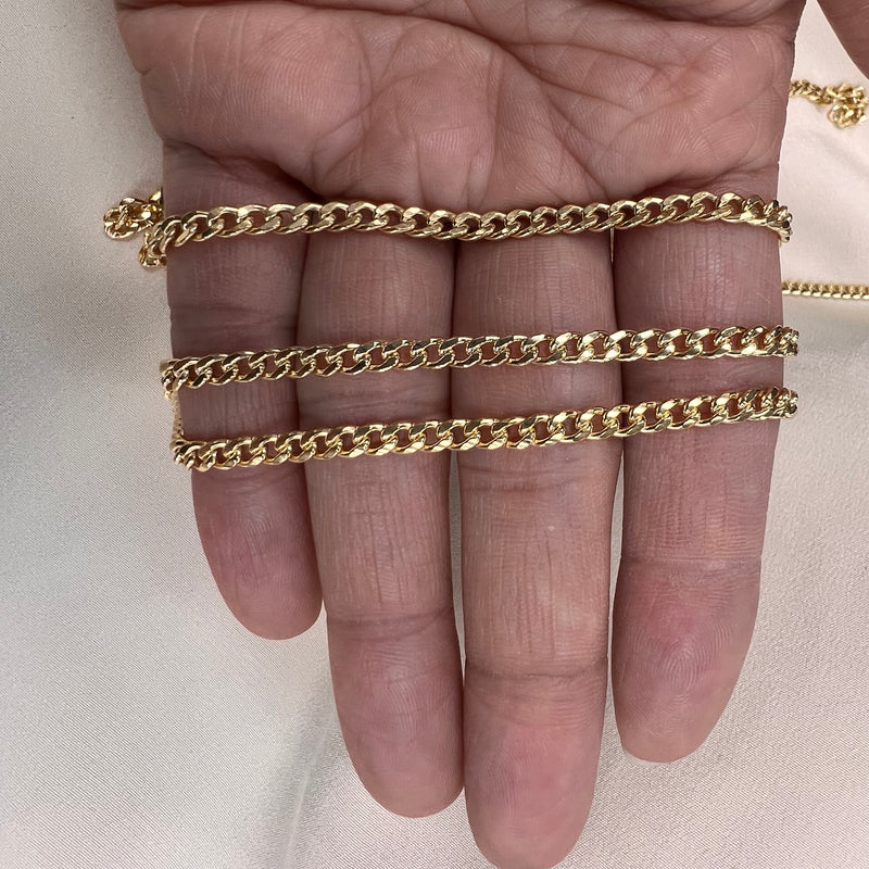 Curb Chain - 3.4mm wide - 14kt Gold Filled Chain by the foot