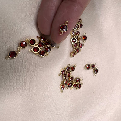 4mm CZ Birthstone Connector - Checkerboard
