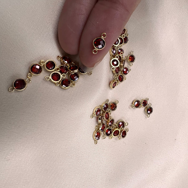 4mm CZ Birthstone Connector - Checkerboard