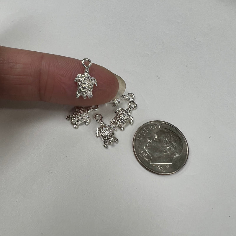 CH24 Turtle 7mm wide SS Charms (Pack of 3)