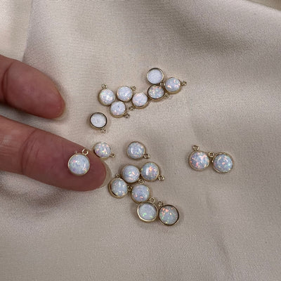 CH60 - 6mm Faux Opal Charm (Pack of 2)