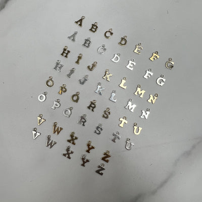 Single Letter Charm Sterling Silver
