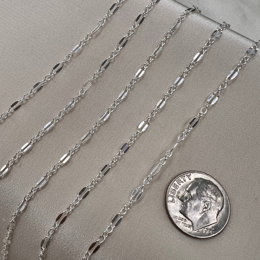 CX36M: Long + Short 2.4mm Medium Lace Chain by the foot