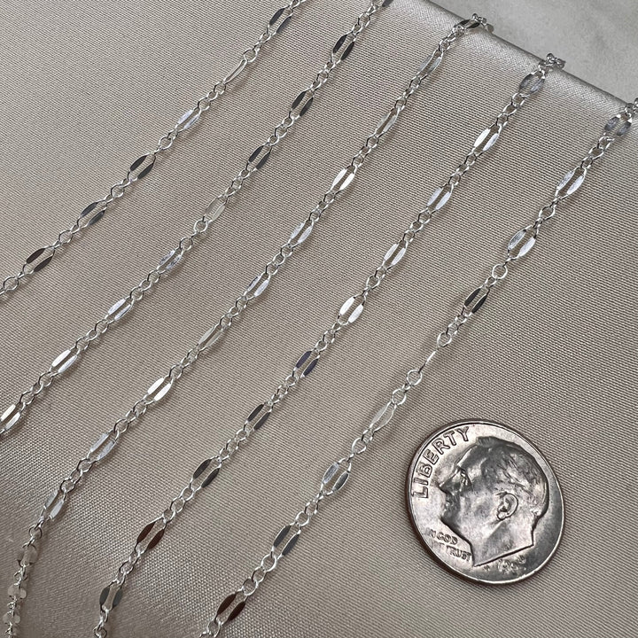 CX36M: Long + Short 2.4mm Medium Lace Chain by the foot