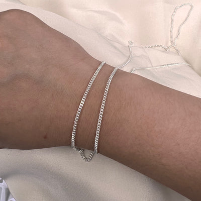 CX33F - Flat Curb Chain Sterling Silver Chain by the foot