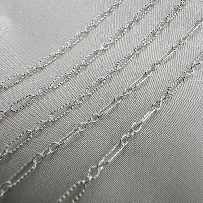 CX40: Long + Short 2.1mm Paperclip Twist Chain By the Foot