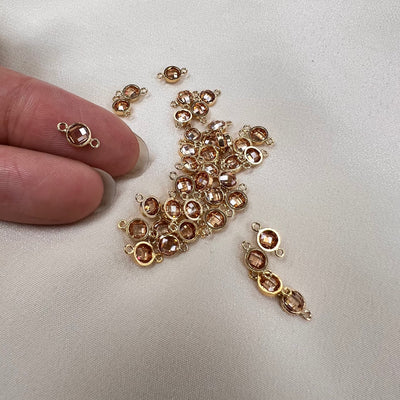 4mm CZ Birthstone Connector - Checkerboard