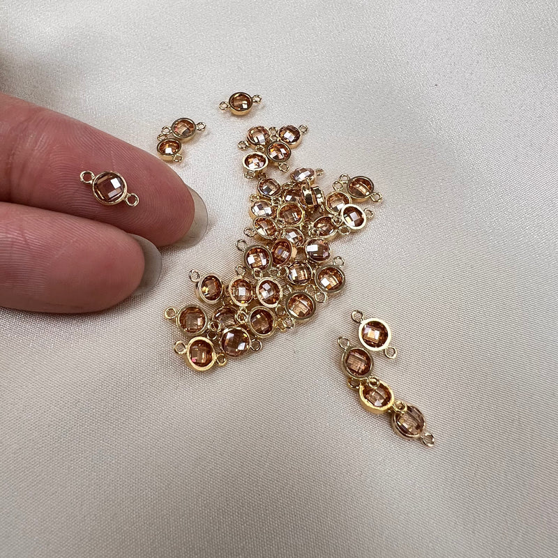 4mm CZ Birthstone Connector - Checkerboard