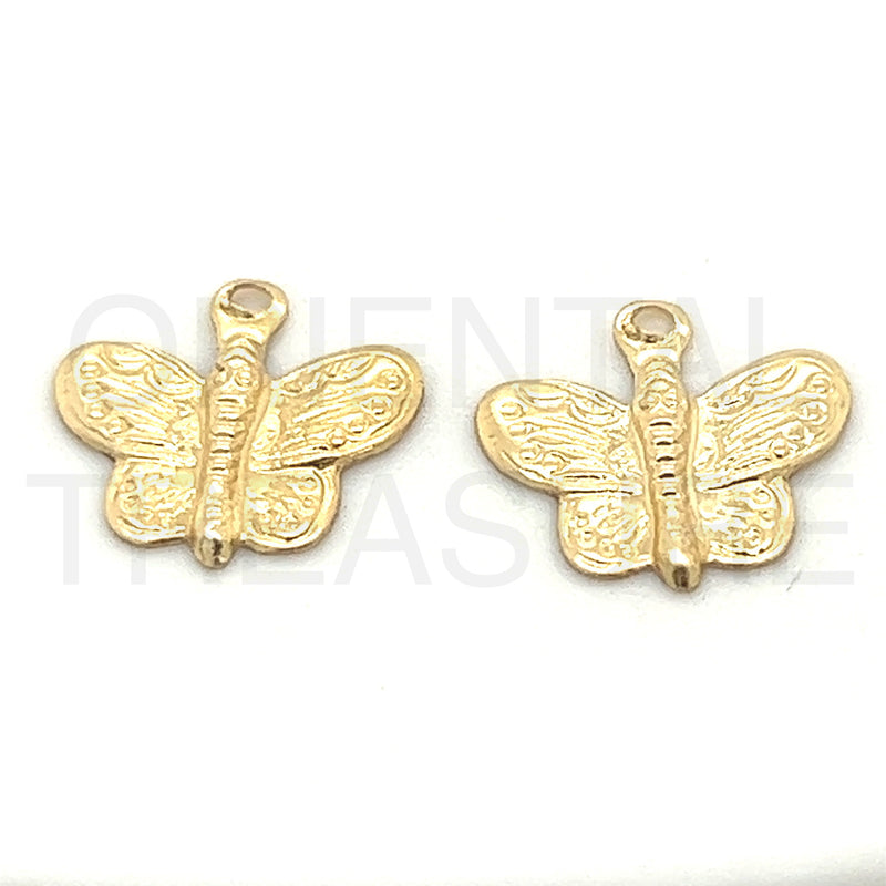 CH04 Butterfly 10mm Wide GF Charm (Pack of 6)