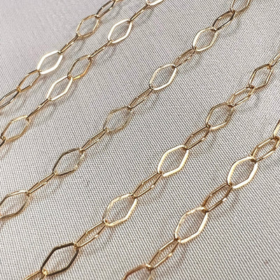 Diamond Flat Link Chain  -3mm wide - by the foot