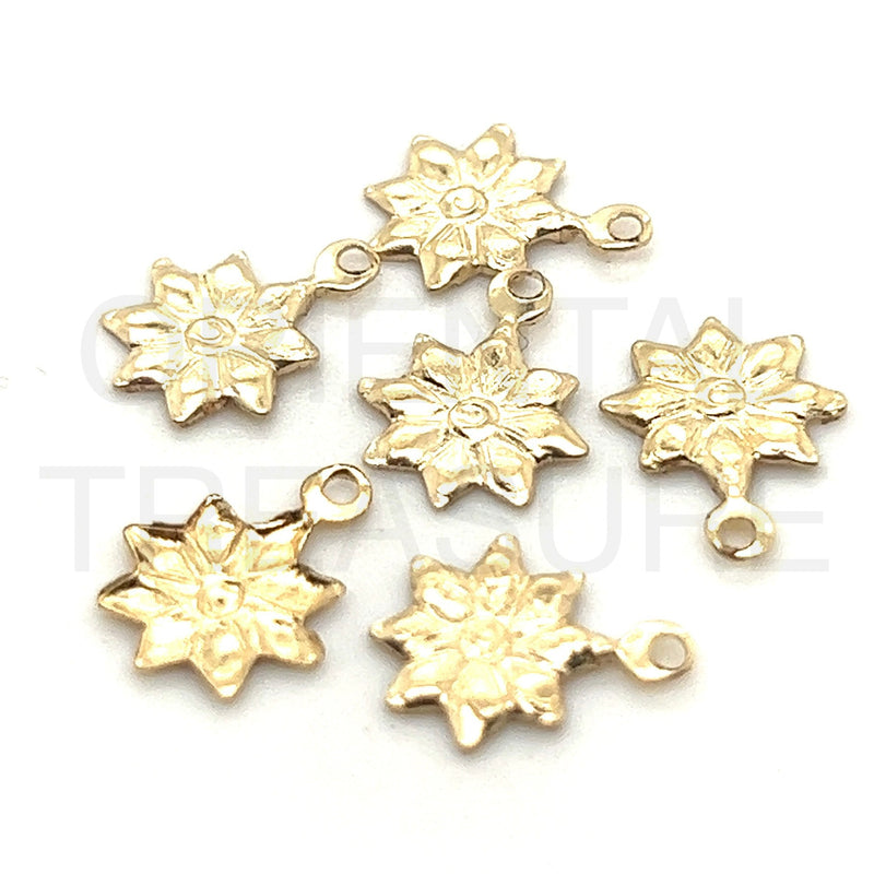 CH02 Flower 8.4mm Wide GF Charm (Pack of 6)