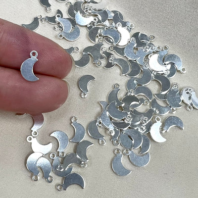 CH-10 Moon 5.5mm wide SS Charms (Pack of 6)