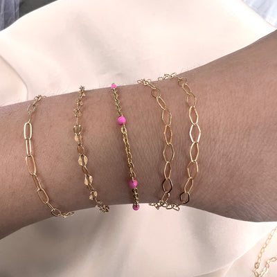 Diamond Flat Link Chain  -3mm wide - by the foot