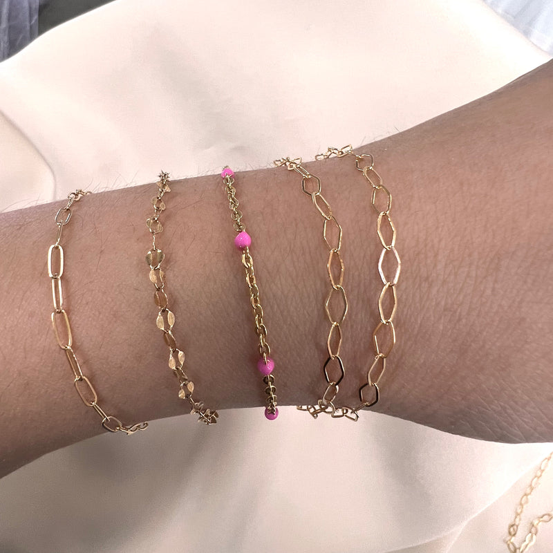 Diamond Flat Link Chain  -3mm wide - by the foot