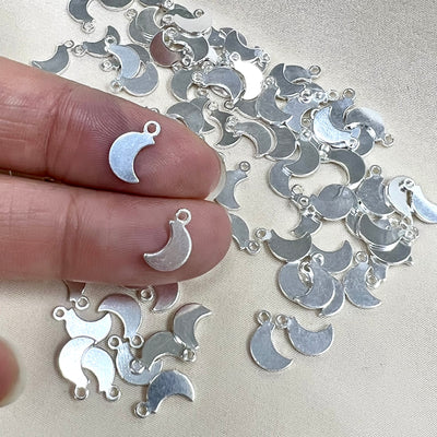 CH-10 Moon 5.5mm wide SS Charms (Pack of 6)